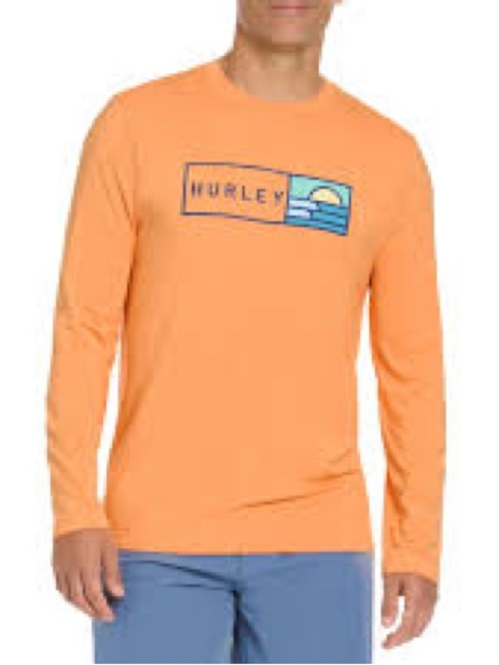 Hurley Men's Sunny Side Hybrid Stretch UV T-Shirt Orange Size L